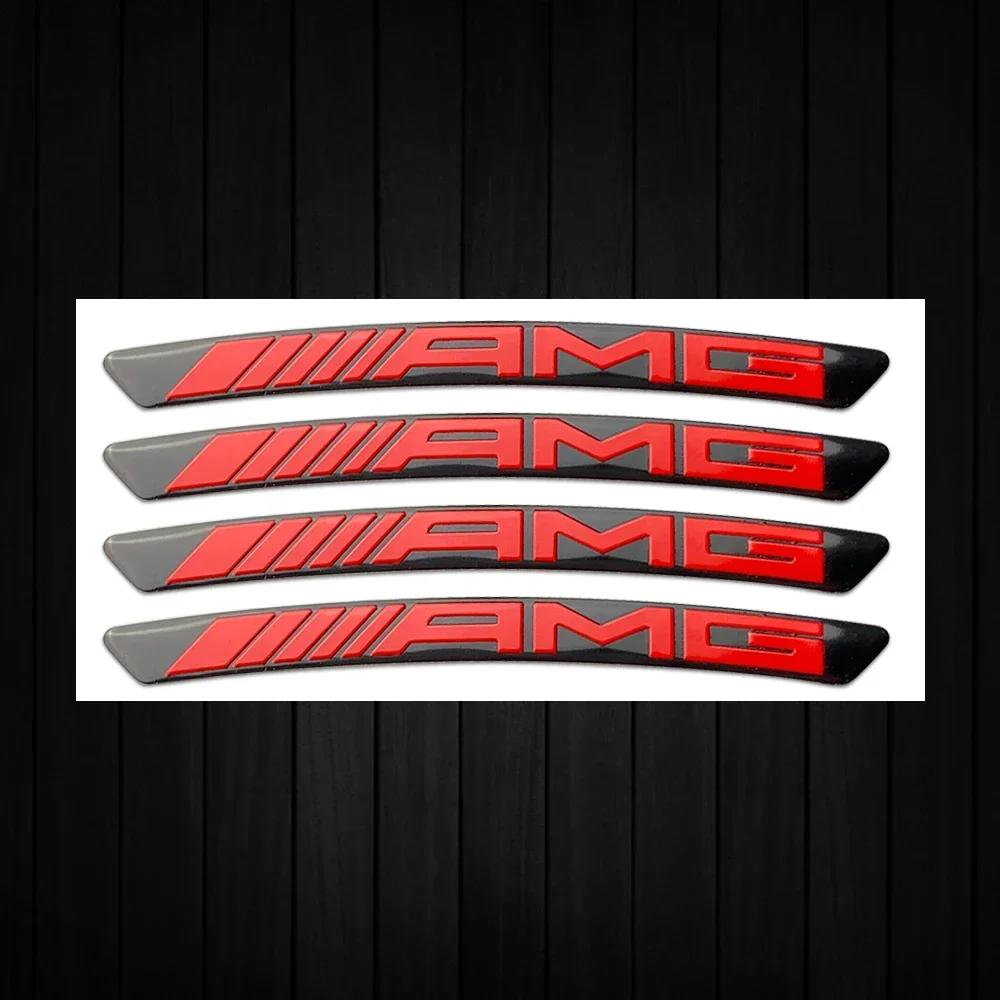 GLC GLB 4pcs AMG Emblem Car Wheel Sticker Rims Cover Decal Accessories For Mercedes Benz Brabus Smart Maybach W204 GLC CLA W20