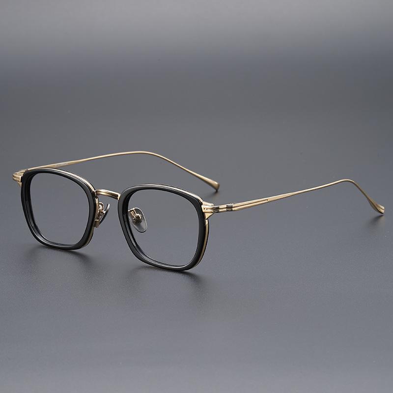 Ultra-light Pure Titanium 9g Literary Small Exquisite Glasses Frame Male Retro Box Type with Myopia Glasses Frame