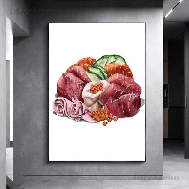 Sunn frokost Kunstplakat Dekorasjon Mat Foto Kunst Veggmaleri For Restaurant Kjøkken Dekor Plakat og trykk Ingen ramme