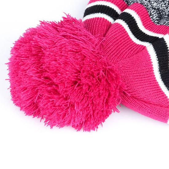 Winter Kids Hat And Gloves Set for Boys Girls Toddler Knitted Pompom Hat And Gloves Set Thick Warm Fleece Lined Accessories for Cold Weather
