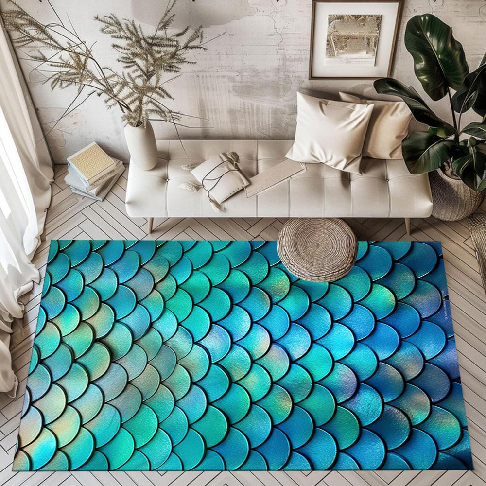 Mermaid's Underwater Adventure Floor Mats for Living Room, Bedroom and Room Decoration Are Suitable for Gifts.