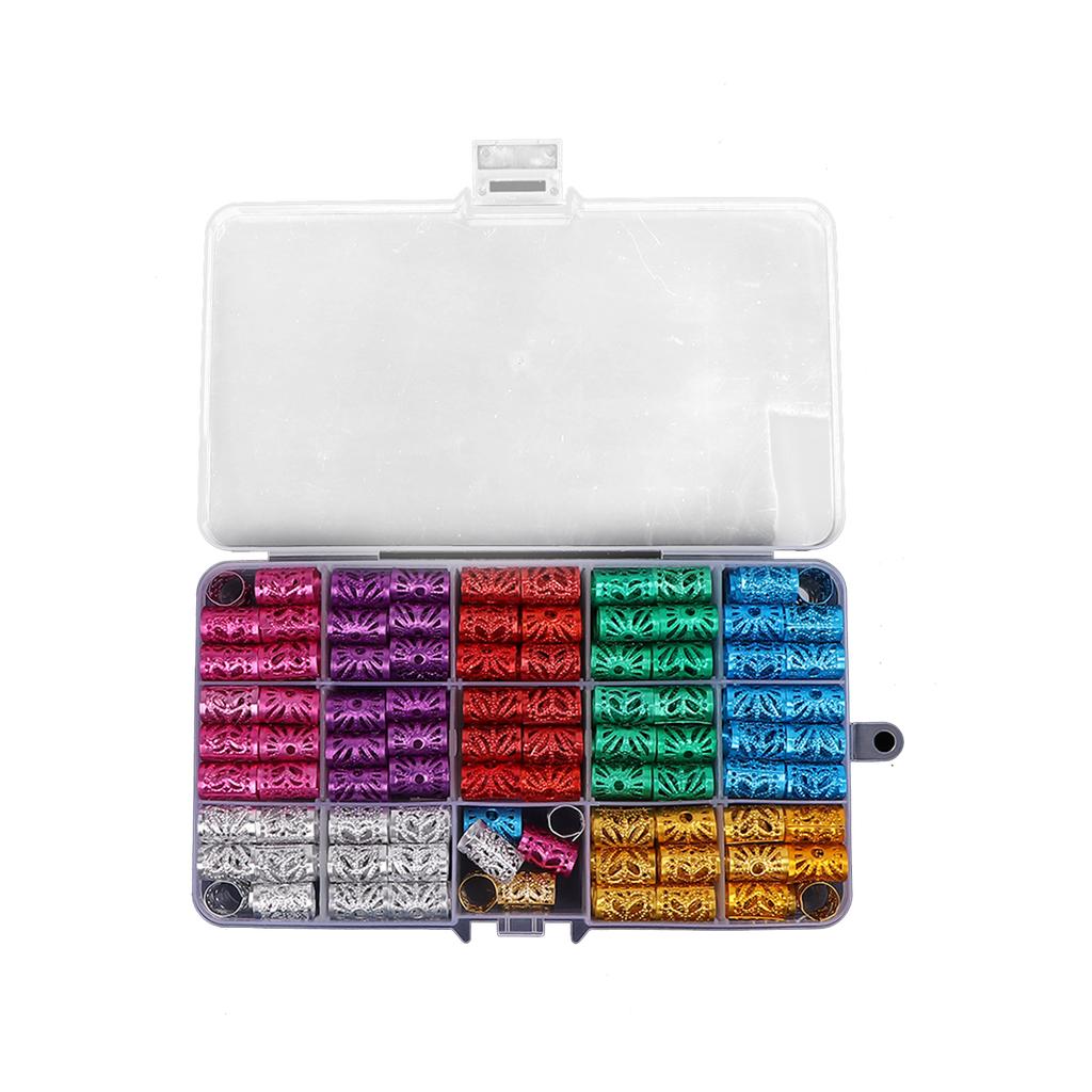 170Pcs Hair Dreadlocks Beads Various Colors Exquisite Patterns Trendy Easily Use Hair Jewelry for Parties Weddings