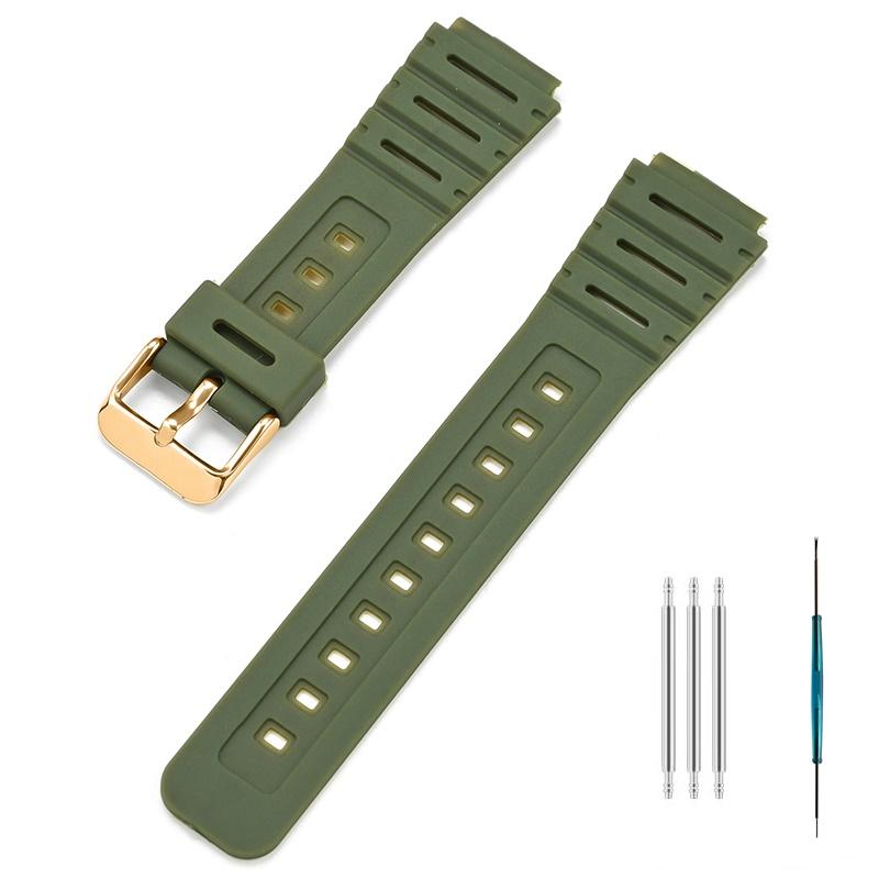 

Для часов Casio CA-53W CA-61W FT-100W W-520U Ремешок для часов Смоляной Ремень Выпуклый Водонепроницаемый Браслет Мужской Наручный С Инструментом Аксессуар 18mm