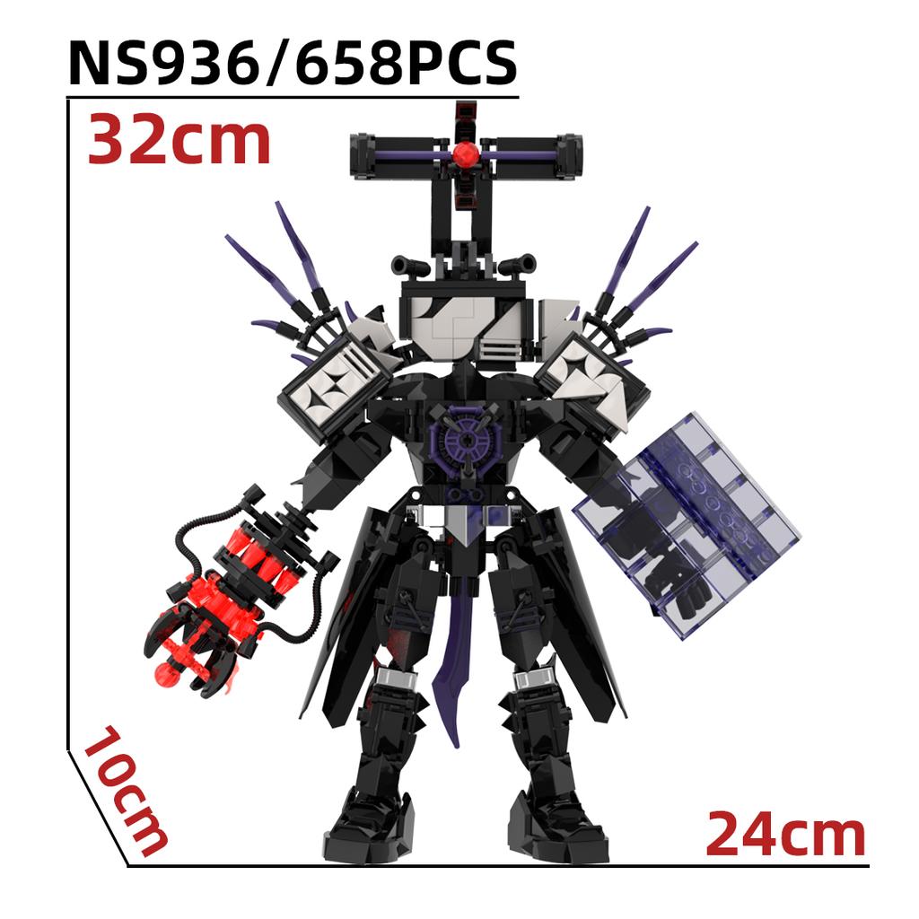 New Skibidi Toileted Giant Titan TVman Upgrade Speakerman Building Blocks Animation Figure Model Toys for Kid Ideas Gifts Xmas