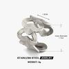 Stainless Steel Gold Color Hollow Heart Open Ring for Women Exaggerated Metal Geometric Wrapped Adjustable Rings Jewelry Gifts