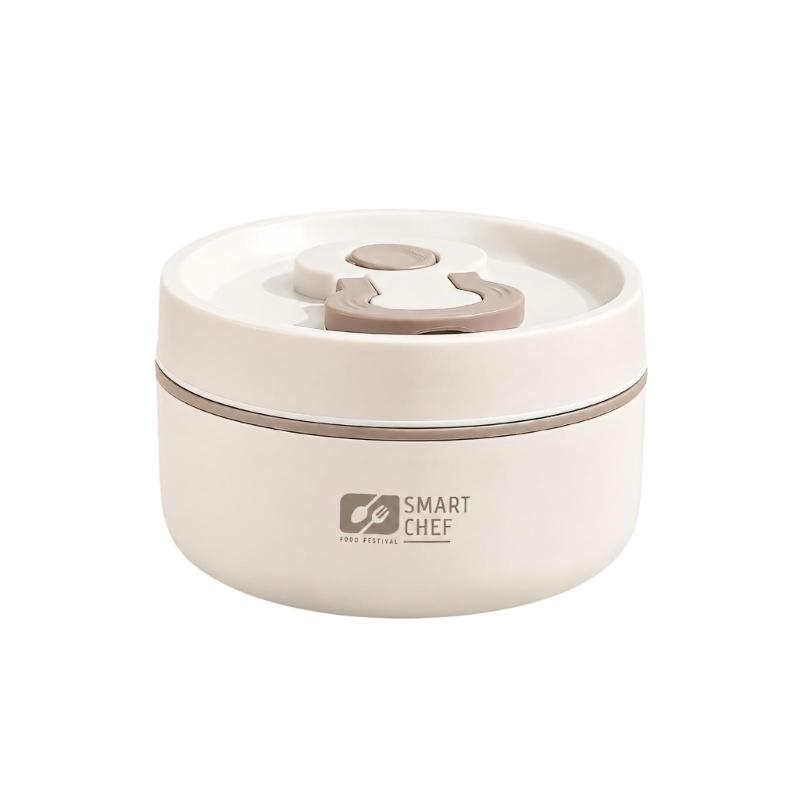 Portable Soup Container with Silicone Sealing Rings, Buckle Lid, and Fold-Down Handle, Leak Proof Hot Food Jar for Outdoor Picnics, Camping, School