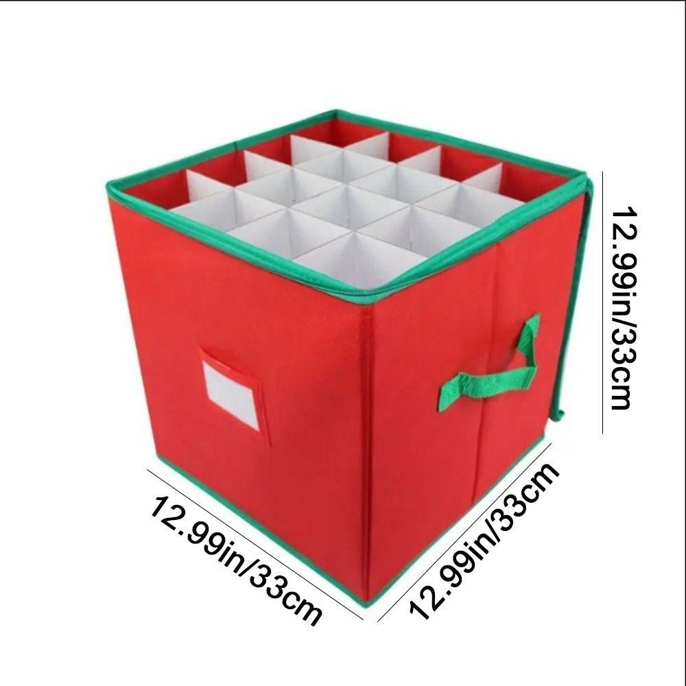 64 Grids Christmas Ball Storage Box Large Capacity Zipper Closure Ornament Storage Box with Dividers Folding