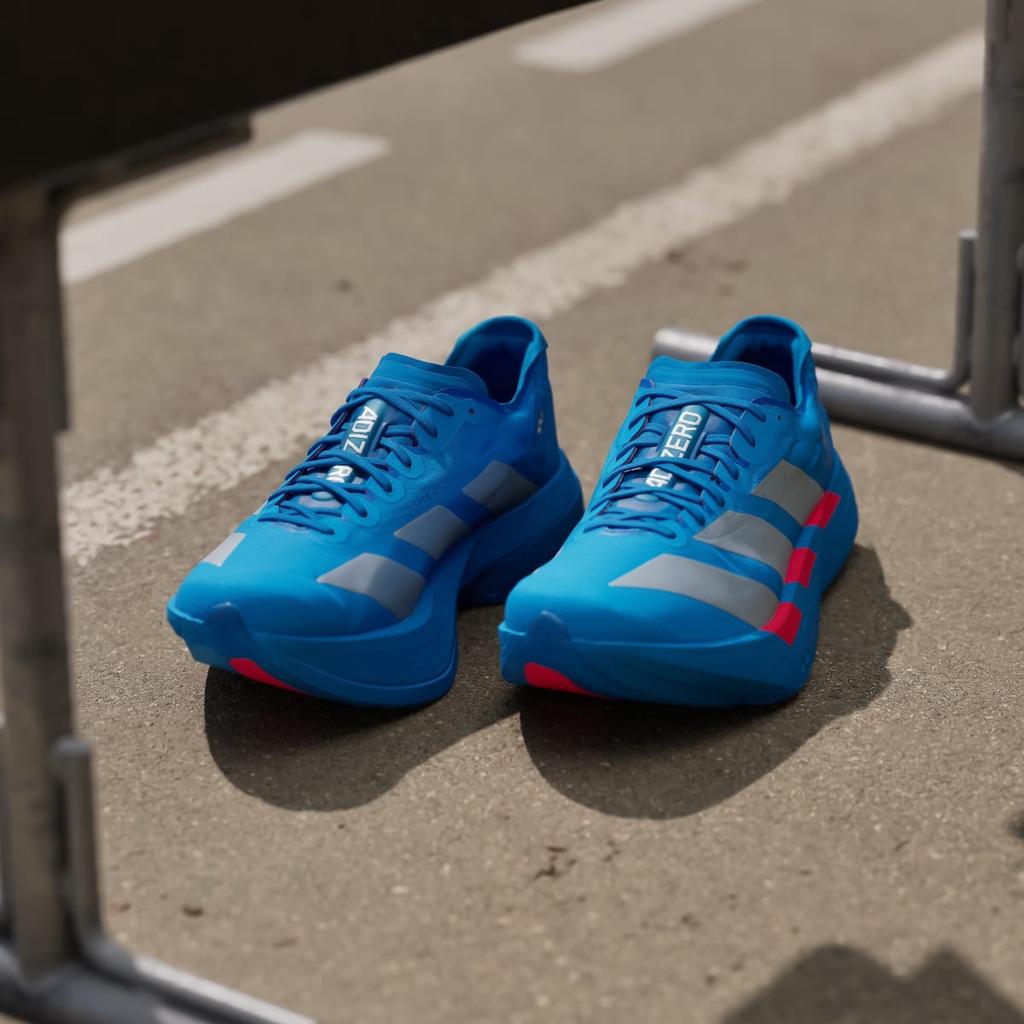 adidas Adizero Adios Pro 4 JR4796 Men's Performance Sports Shoes Solar Blue / Silver Metallic / Lucid Red
