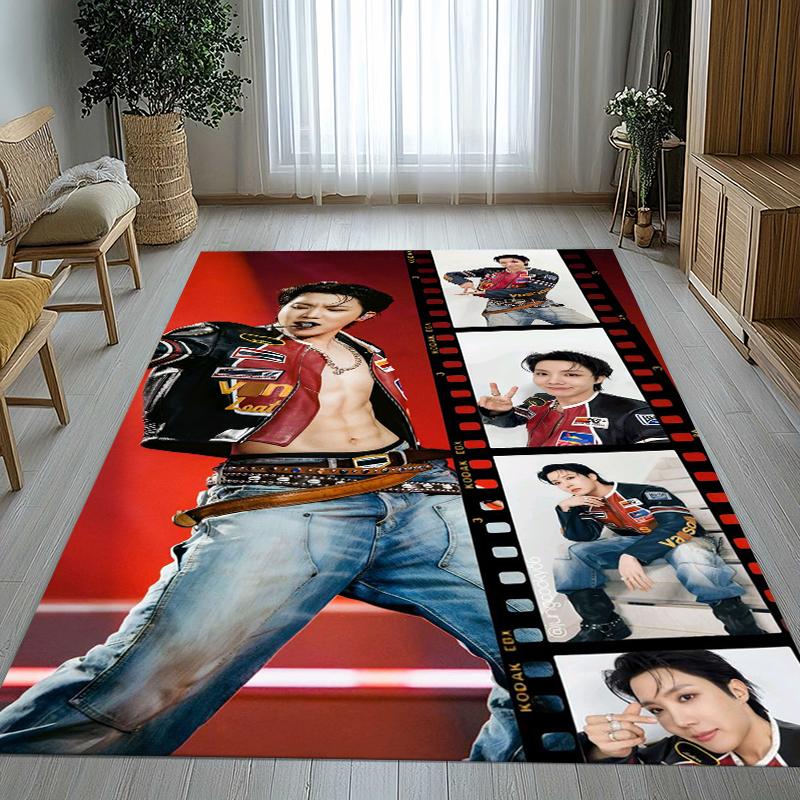 Jung Hoseok J Hope Kpop B-BTS Living Room Non-Slip Area Rug Soft Carpet for Bedroom Kids Playroom Sofa,Home Decor Doormat Gift
