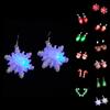 Santa Claus Xmas Dangle Ear Clips Electric Luminous Christmas Pendant LED Drop Earrings  Girls