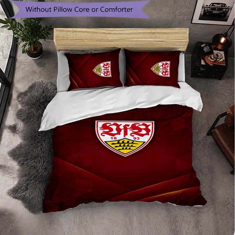 Biancheria da letto a tema VfB Stuttgart Set 3 Pezzi Copripiumino Biancheria da letto Decorativa per Camera Adolescenti Decorazione Casa