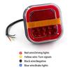 2pcs 12V 24V 4inch Square LED Tail Light Licesen Plate Taillight Turn Signal For Trailer Bus Pickup Rear Left Right Brake Lamp
