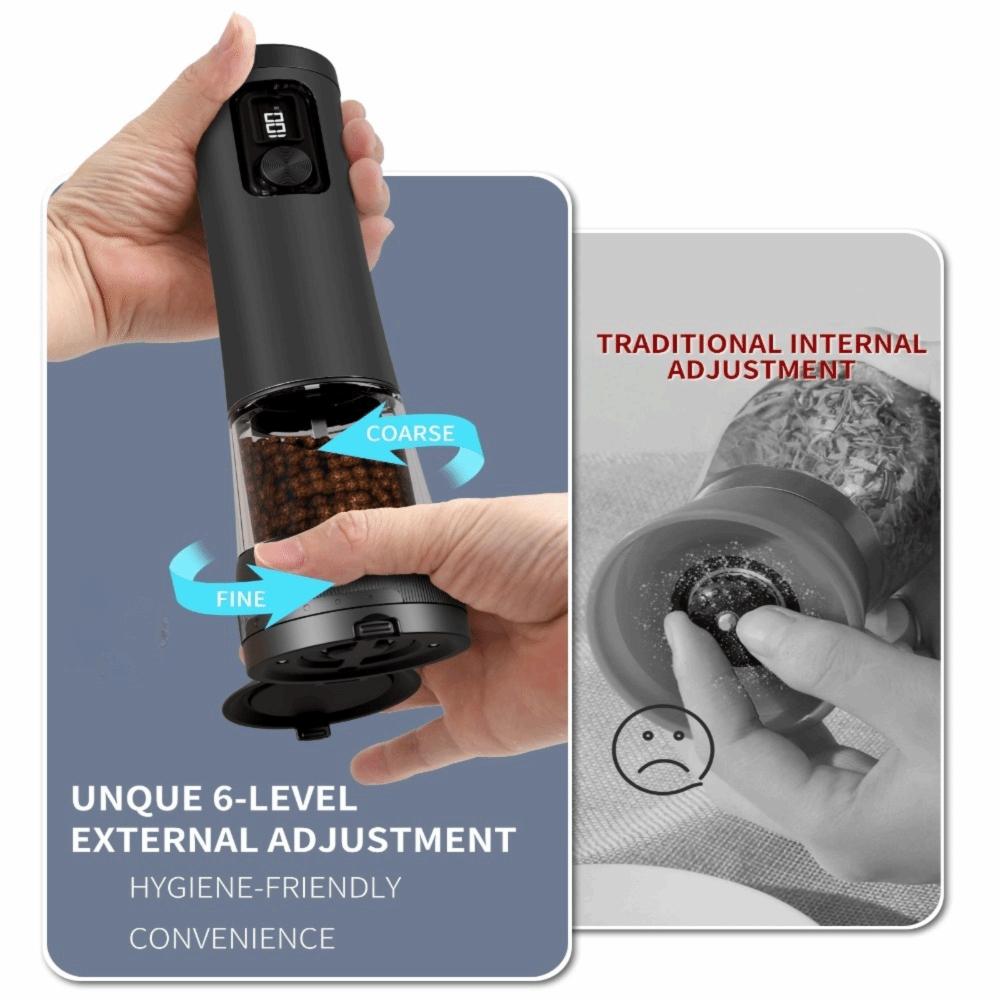 LED Indicator Electric Pepper Salt Grinder Set Adjustable Coarseness Pepper Salt Mill Restaurant