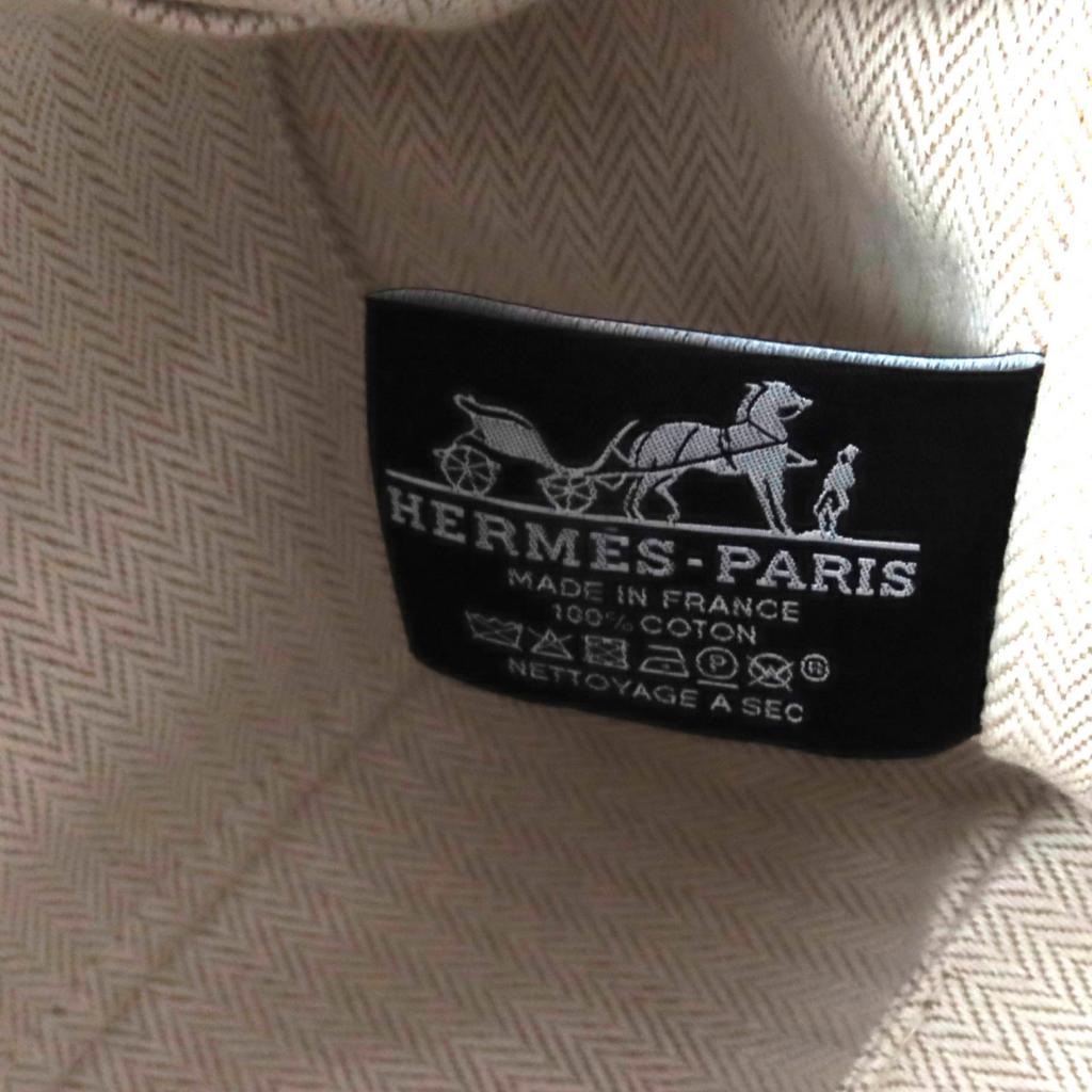 Makellose HERMES Tasche Bride a Black PM beige Baumwolle Damen Gebraucht