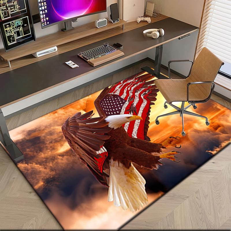 1pc American Eagle Carpet Rug for Living Room Bedroom Home Sofa Decoration,Kids Play Non-slip Floor Mat
