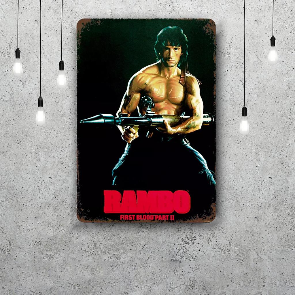 sylvester stallone Decor Poster Vintage Tin Sign Metal Sign Decorative Plaque for Pub Bar Man Cave Club Wall Decoration