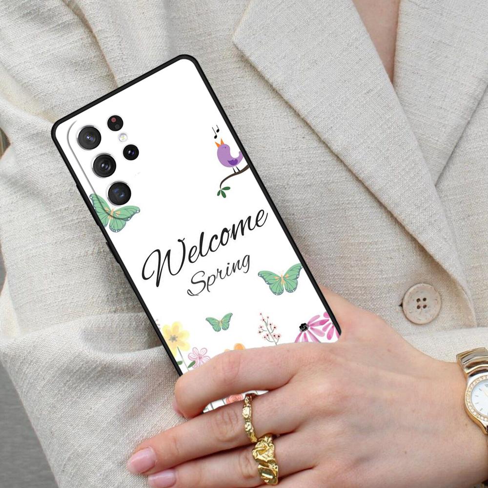 Hello Spring Flowers Cell Phone Case for Samsung Galaxy S26 Ultra S25 S24 S23 S22 S21 S20 Note10 Cover