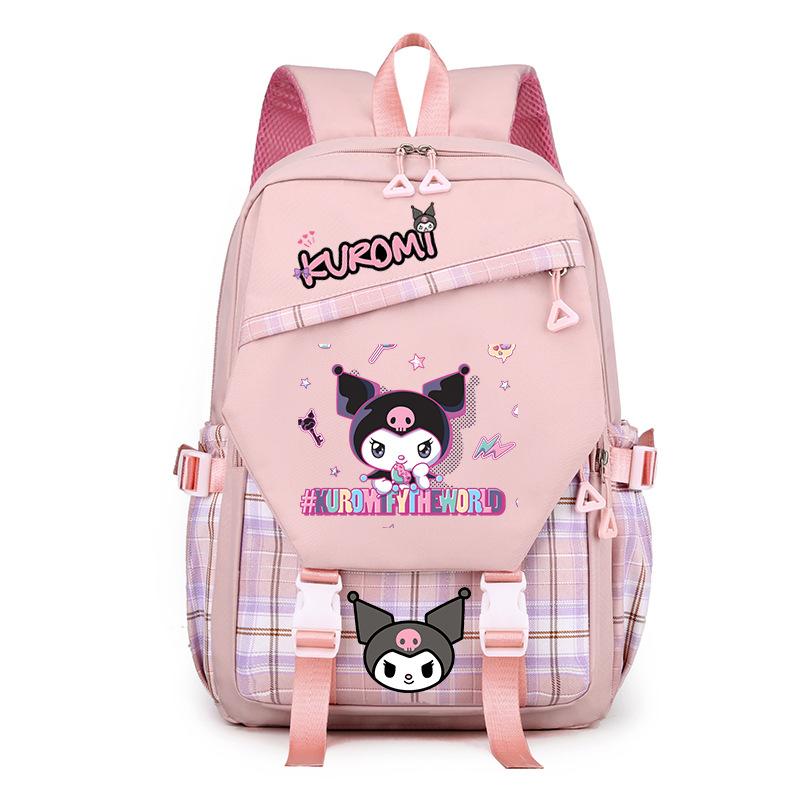 Cool Lomi Kuromi Backpack Student Schoolbag Anime Cartoon Print Junior High School High School Large Capacity Schoolbag
