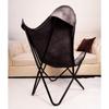 Handmade Leather Butterfly Chair Grey Leather Chair Relaxing Arm Chair
