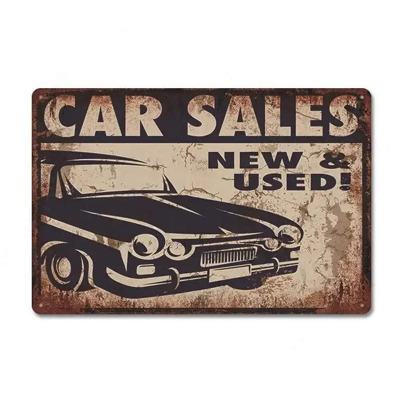 Route 66 Car Metal Dad's Garage Metal Tin Signs Poster Vintage Tinplate Retro Plaque Garage Man Cave Tire Shop Wall Art Decor