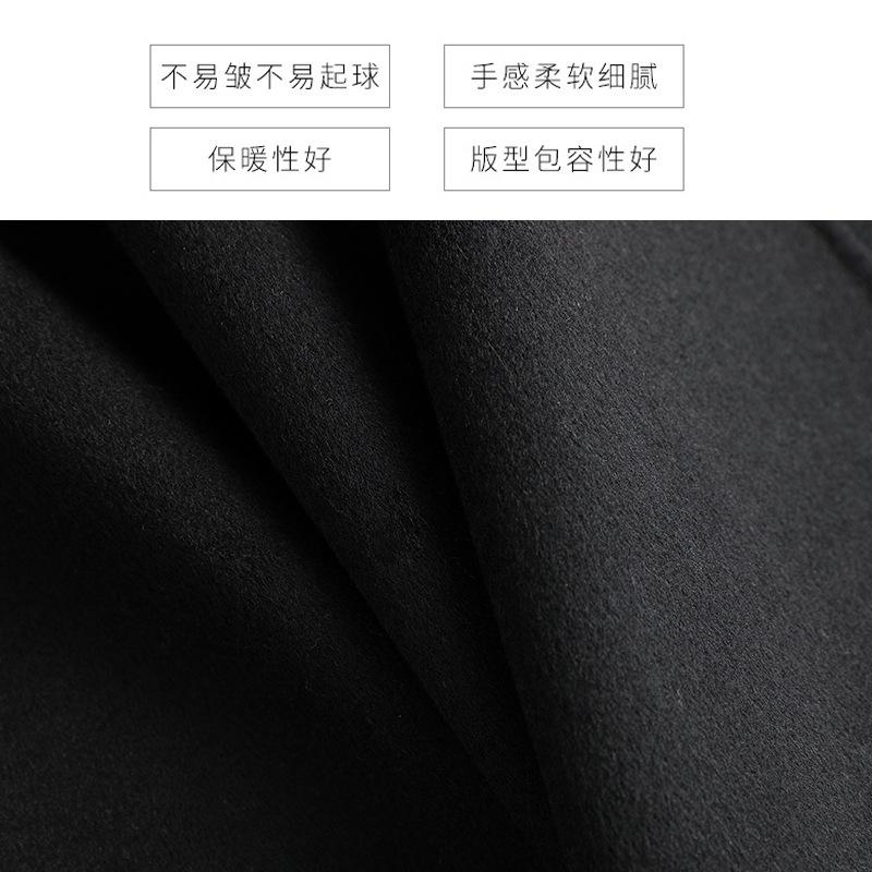 Double-sided wool coat women's medium and long new slim-fitting and thin suit collar black tooling woolen coat