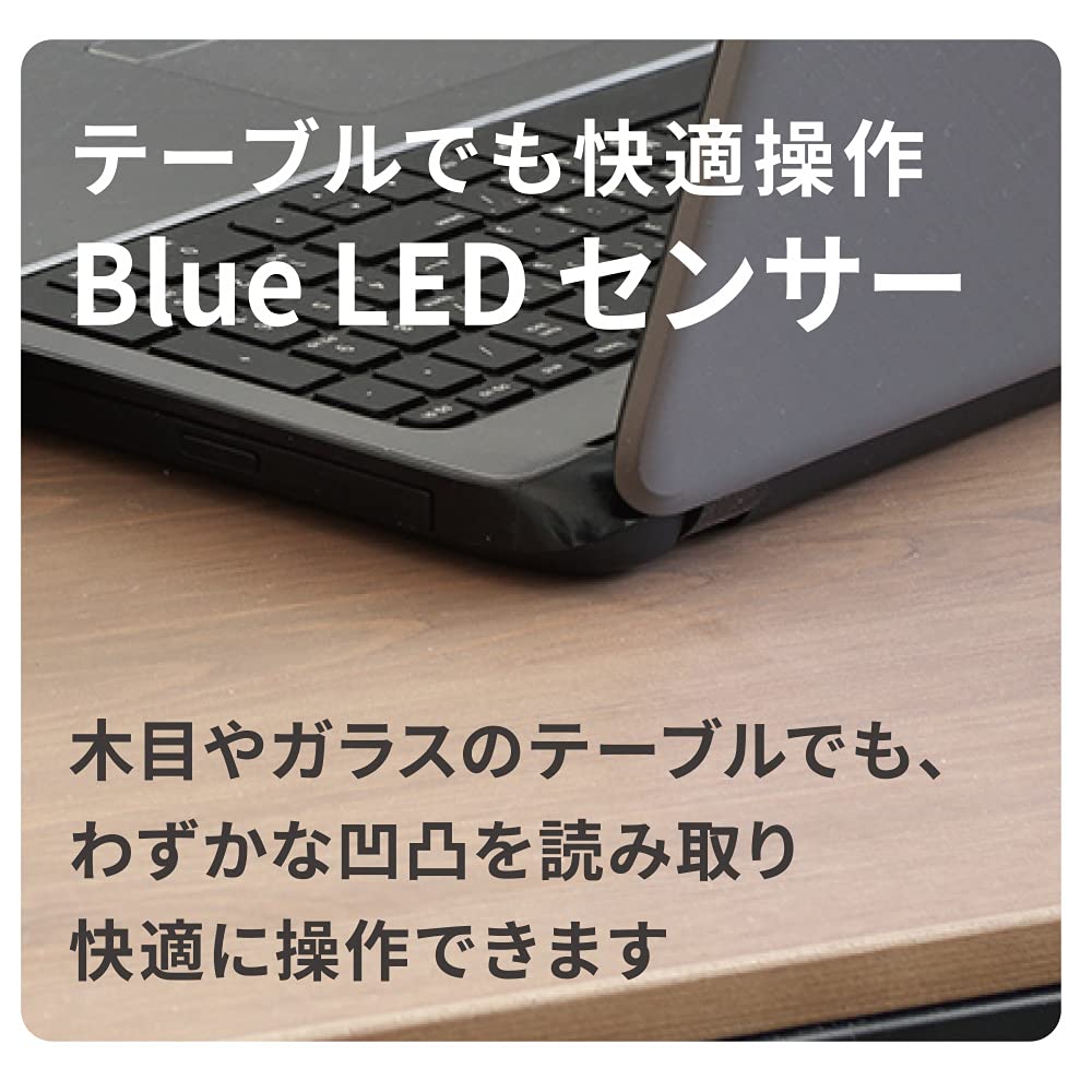 Ohm Electric Quiet Mouse Wired BlueLED M Size Antibacterial Black OHM PC-SMUBS5M-K 01-3984