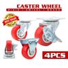 4pcs 1.5 " Universal Swivel with Brake Casters Heavy Duty Plate Industrial Caster Quiet Rotating Wheels Trolley Furniture Castor