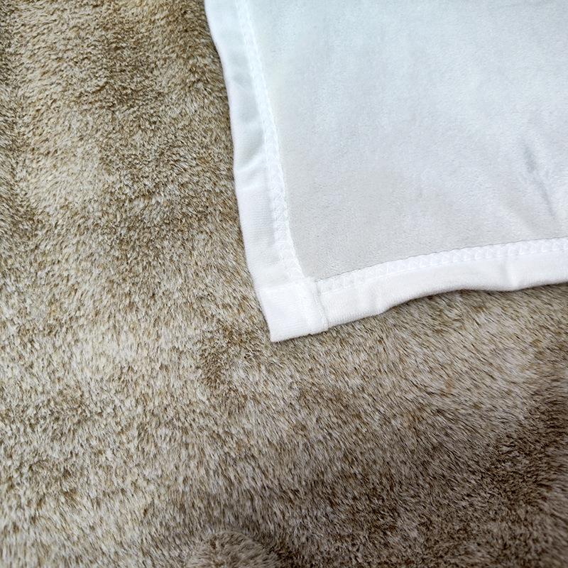 Double-Layer Silver Fox Fleece Rabbit Blanket for Office or Home