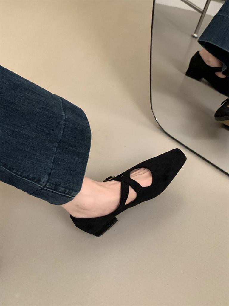 Dancing Shoes 2024 Retro Comfort Ballet Shoes Female Casual Daily Low Heel Buckle Strap Mary Janes Women Pumps Zapatos De Mujer