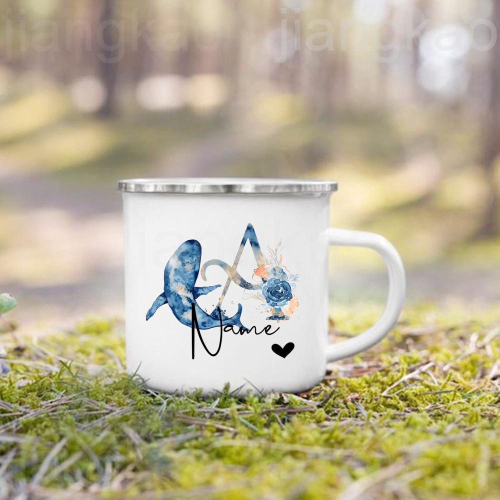 Personalized Mug for Kids Hot Chocolate Ocean Animal with Name Mug for Boys Kids Handle Mugs Birthday Party Favors Children Gift