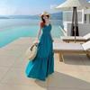 French White Moonlight Neck Halter Dress Sexy Pure Desire Style White Temperament Atmosphere Vacation Beach Dress