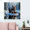 New Arrival 5D DIY Full Circle Diamond Painting "Bear and Cub" Embroidery Cross Stitch Home Decor Gift