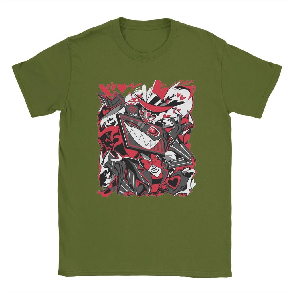 Hazbins Hotels Vox Men T Shirt Fashion Tees Short Sleeve Round Neck T-Shirt Cotton Adult Clothes