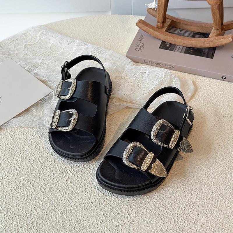 2025 Summer Versatile Girls' Princess Sandals – Soft Sole Student Beach Shoes for Kids