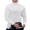 Men's Autumn/Winter 2025 High Neck Solid Color Cable Knit Sweater Pullover