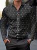 New Men'S Fashion Print Shirt with a Easy Pattern, Stylish Casual Long-Sleeve Button-Up Shirt Suitable