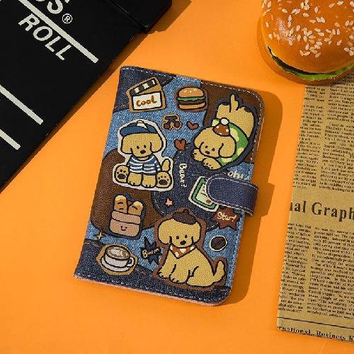 

Cute Cartoon PU Passport Cover for Travel, Multi-Functional ID Card Holder Wallet, Portable Ticket & Credit Card Organizer