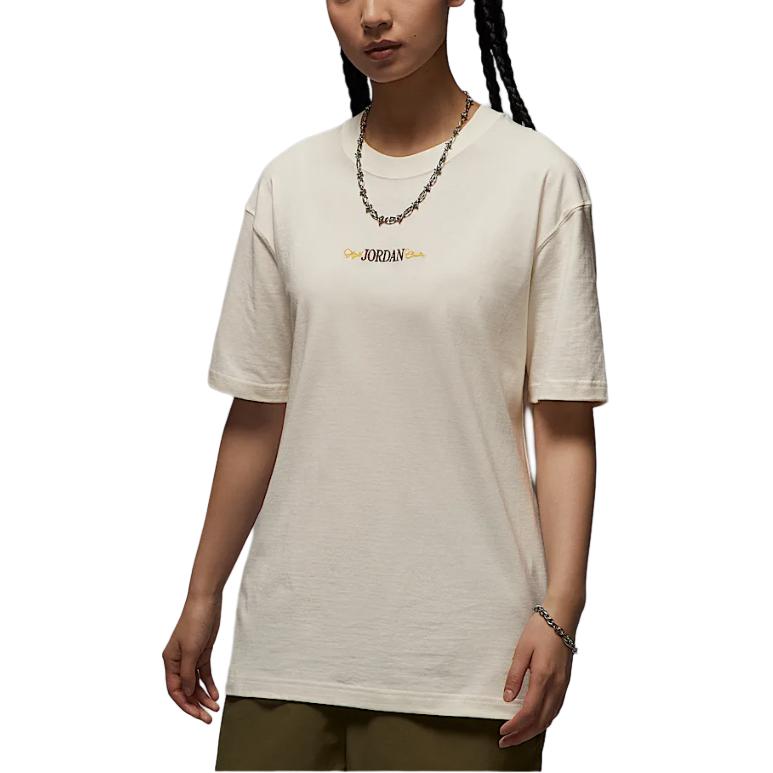 Jordan Oversized Fashion Sports Comfortable Breathable Short Sleeve T-Shirt Women Tops Sail-White IF0380133