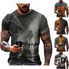 Camiseta de Halloween para hombre, informal, de cuello redondo, con estampado de salpicaduras de sangre, camisetas de manga corta con estampado de terror sangriento