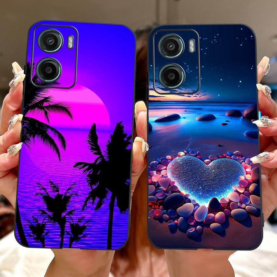 For Motorola Moto G05 G15 E15 2024 Floral Butterfly Phone Case For MOTO G05 G15 E15 4G Black Silicone Soft Lightweight Case