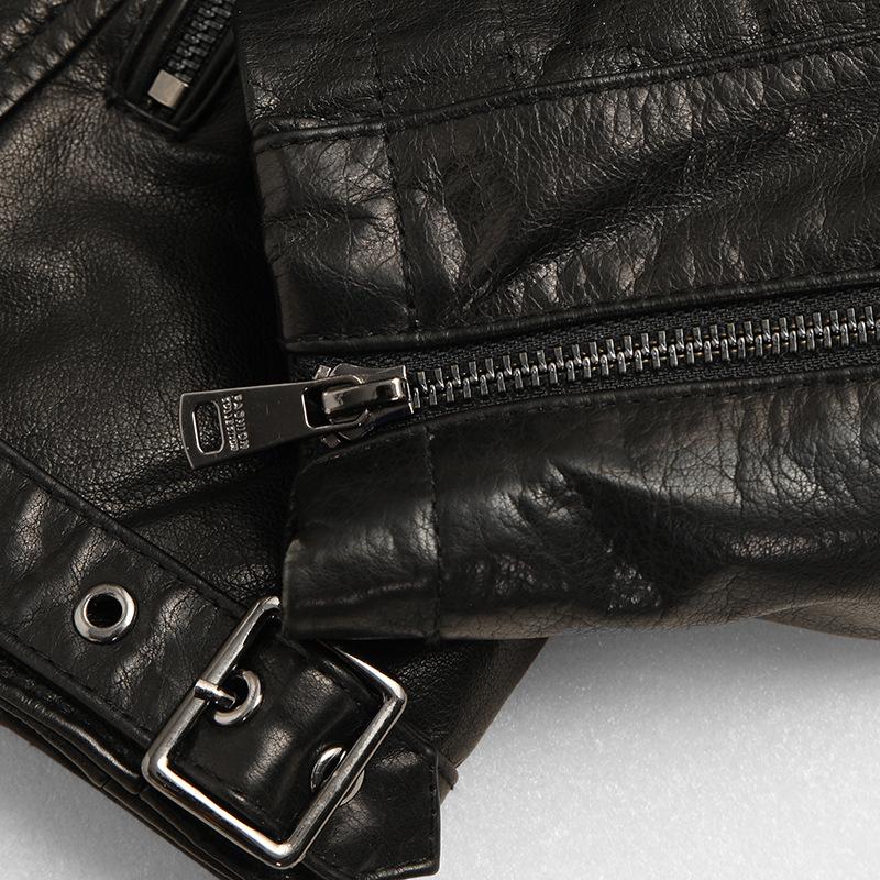 Genuine Leather Jacket Men's Slim-fit Waxed Cowhide Motorcycle Leather Jacket Men's Genuine Leather Short Leather Jacket Autumn