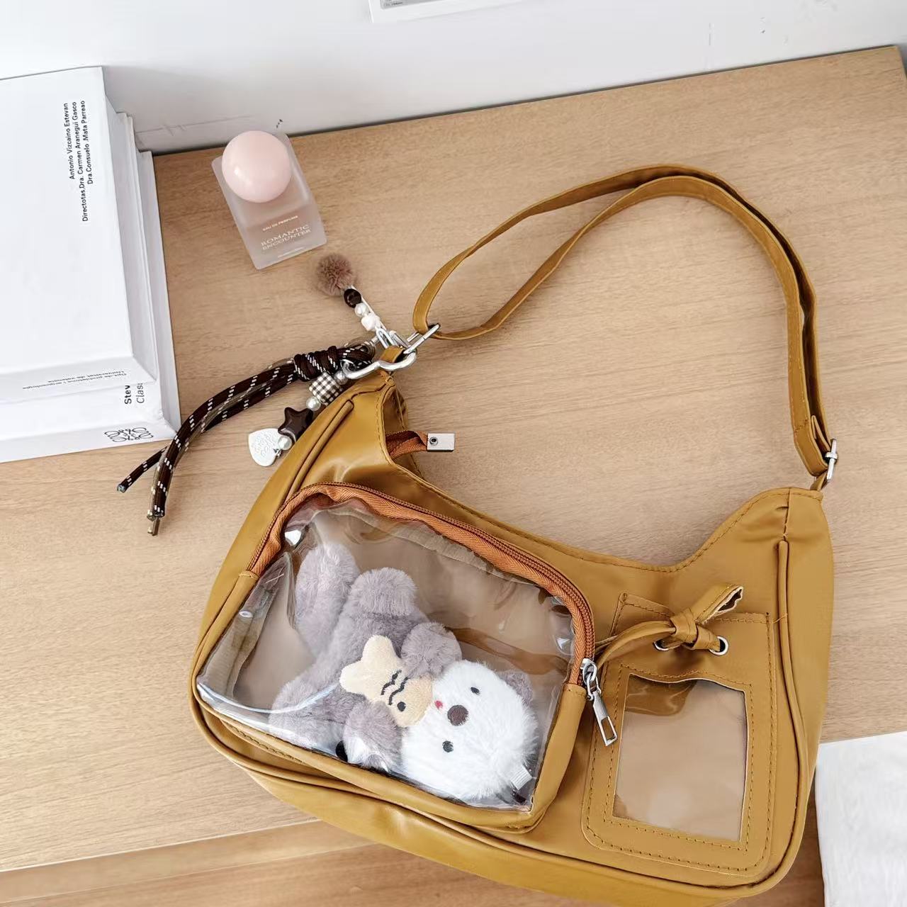 Market-6 Veelzijdig Forens Vrije Tijd Dagelijks Veelzijdig Lichtgewicht &Eacute;&eacute;n Schouder Onderarm Crossbody Tas Niche Modetrend Hoge Waarde Transp No accessories
