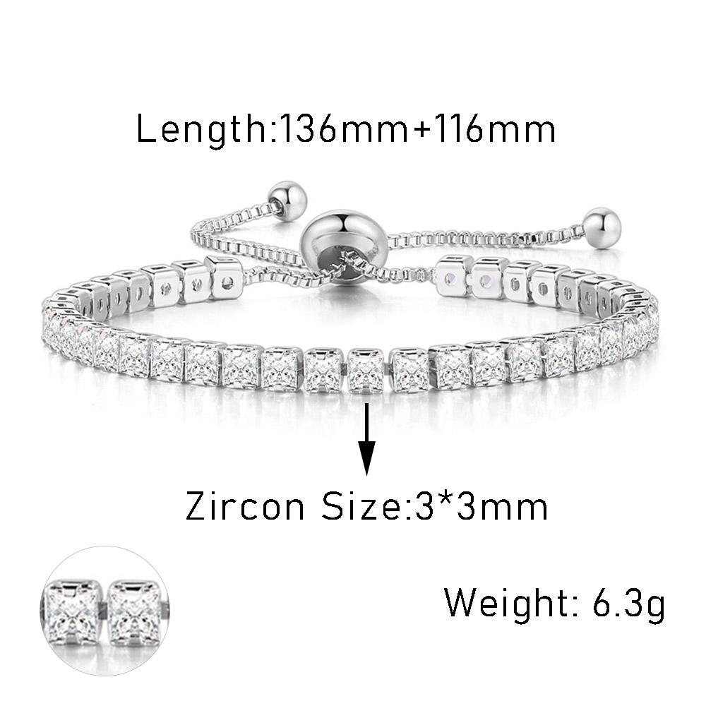 Adjustable Various Size Tennis Bracelet For Women Geometric Clear Zircon Wedding Party Jewellry Items DZH007