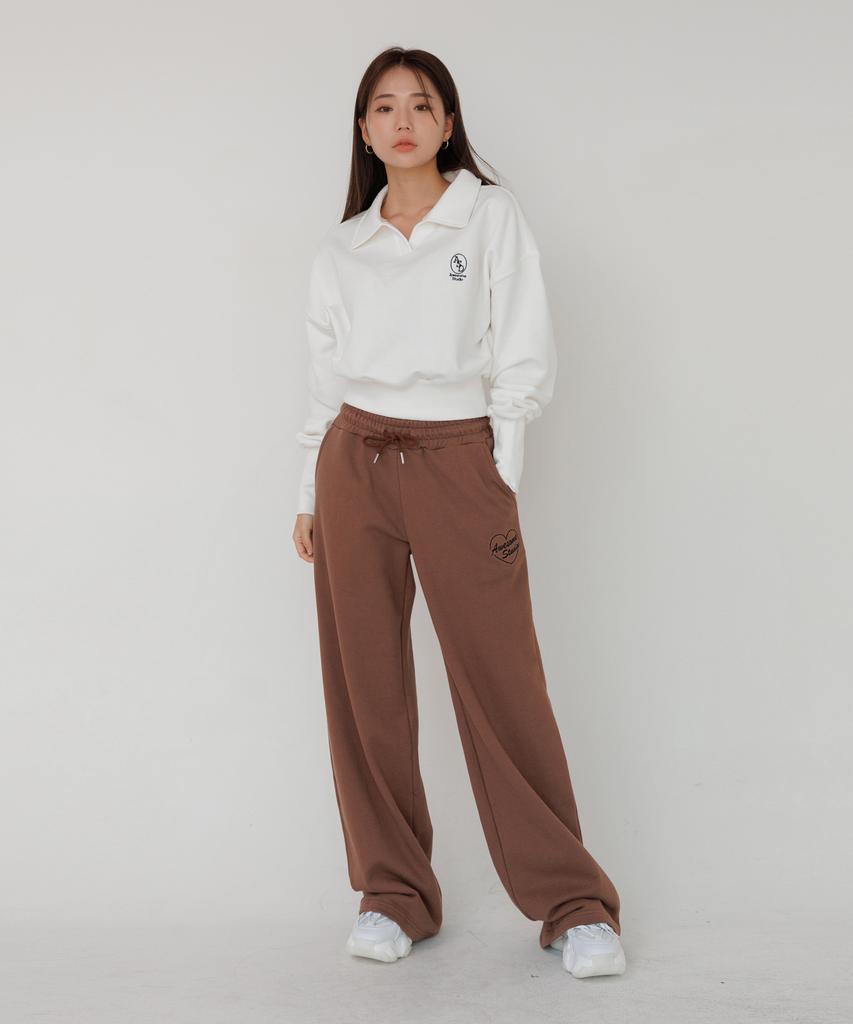 AWESOME STUDIO Low-Waist Wide Sweatpants Brown