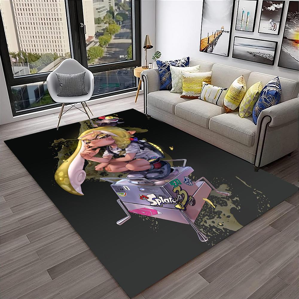 3D Games Splatoon3,PC Gamer Cartoon Carpet Rug for Home Living Room Bedroom Sofa Doormat Decor,kids Area Rug Non-slip Floor Mat