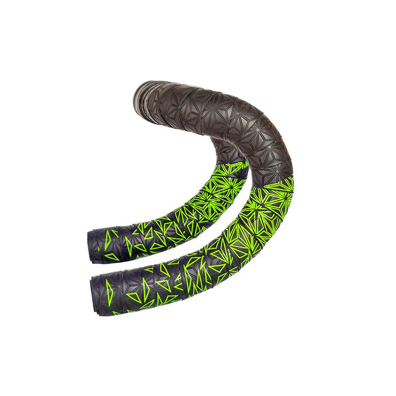 Chrysanthemum Pattern Shock-Absorbing Gradient Bicycle Handlebar Tape - Breathable, Two-Tone, Wear-Resistant PU for Road Bikes.