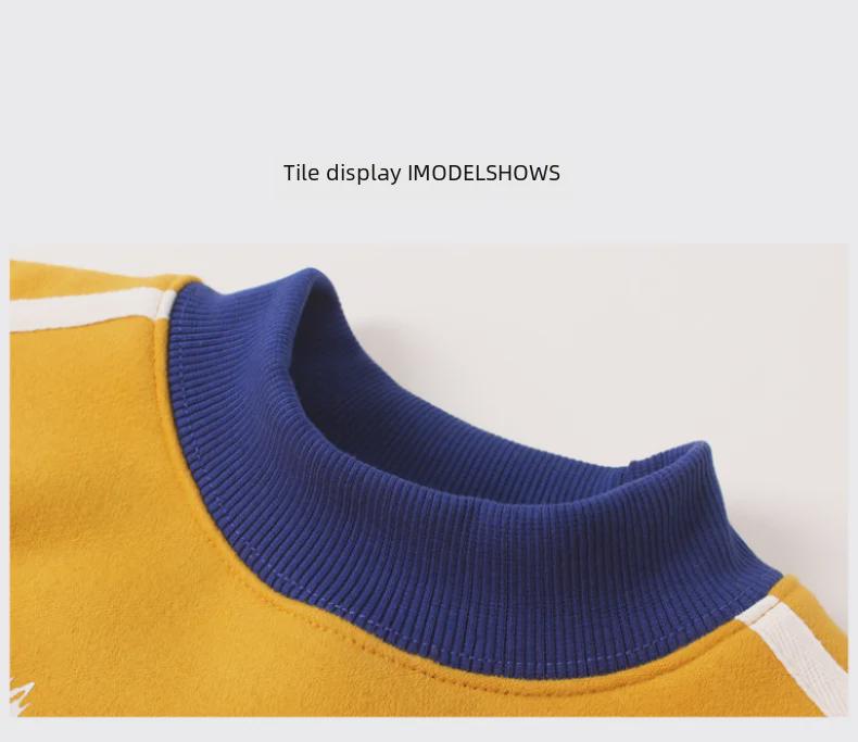 Kids' Winter Korean-Style High Collar Pullover with Velvety Warm Long Sleeves for Boys