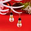 Pearl Snowman Earrings Rhinestone Xmas Dangle Earrings Fashion Christmas Earrings  Girls
