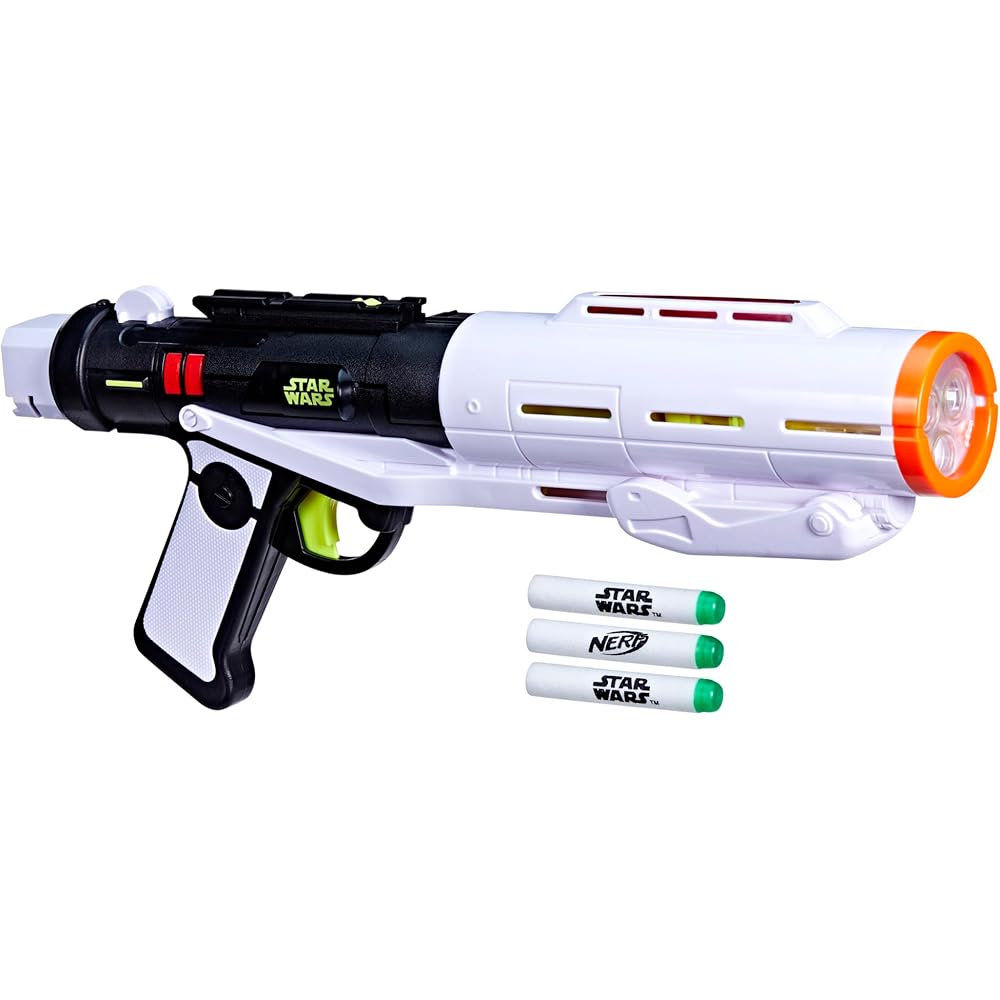 Hasbro Star Wars Nerf Glowstrike Stormtrooper Triple Strike Blaster with Light and Sound, 3 Glowstrike Darts, Toy for Ages 8+