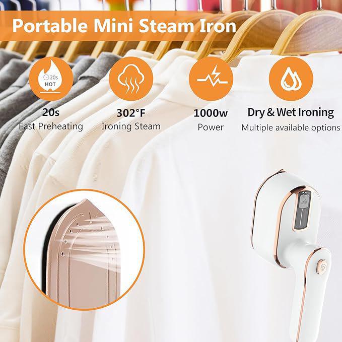 Dual-Mode Rotating Steam Iron for Dorms & Homes